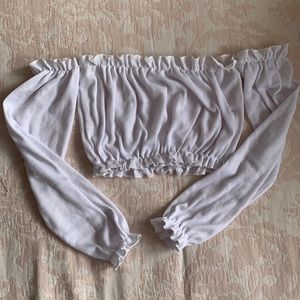 Never worn off the shoulder cropped shirt